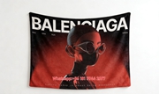 Balenciaga Red Light Anime Girl Print Flannel Throw Blanket BA263